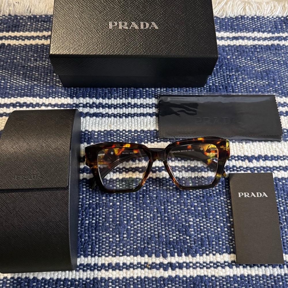 Prada GP23104 Tortoiseshell Rectangular Optical Glasses